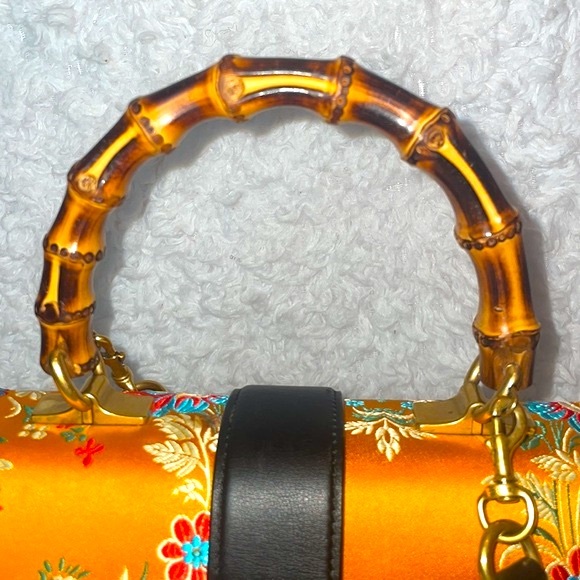 Gucci Satin Calfskin Bamboo Tokyo Jacquard Floral Dionysus Top Handle Bag Purse - Picture 7 of 17